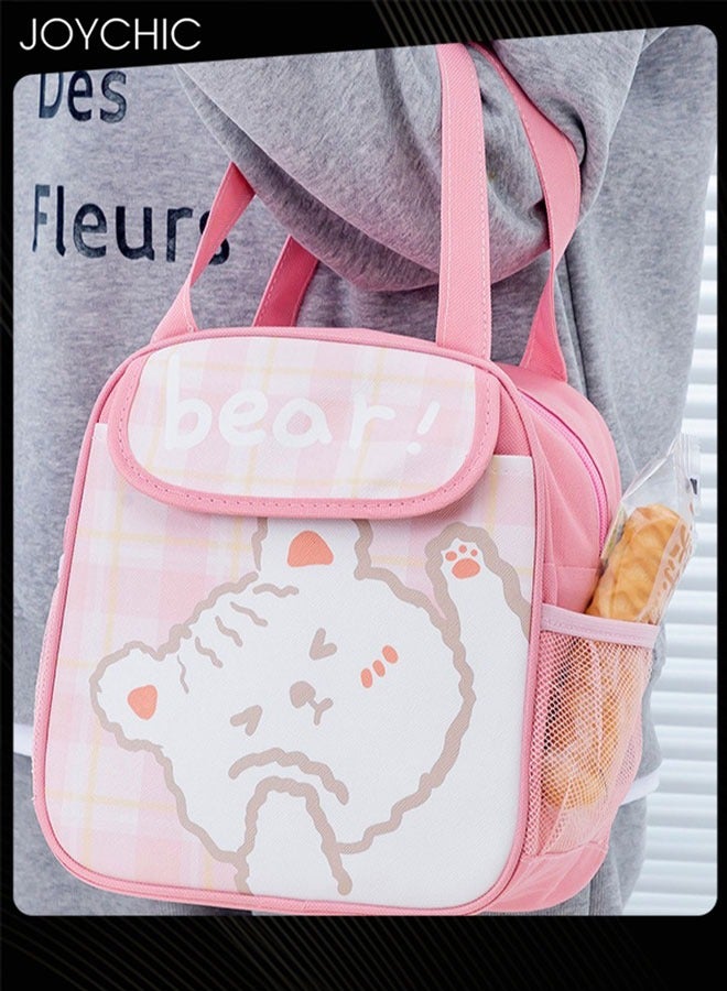 Joychic Cartoon Large Capacity Thermal Lunch Bag Leakproof Flap Closure Zipper Lunch Box Organizer  for School Travel Outdoor Picnic - Image 3