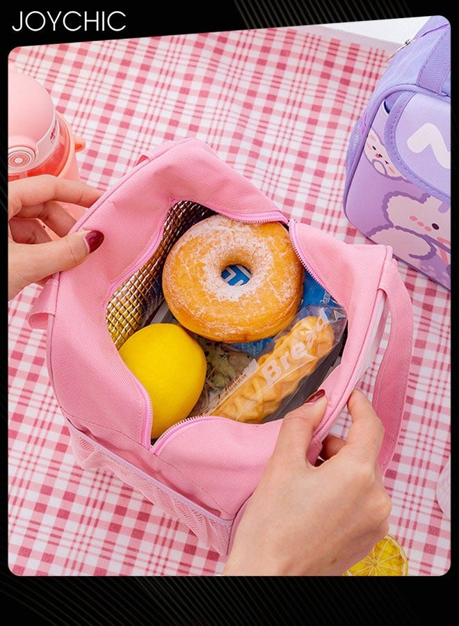 Joychic Cartoon Large Capacity Thermal Lunch Bag Leakproof Flap Closure Zipper Lunch Box Organizer  for School Travel Outdoor Picnic - Image 2