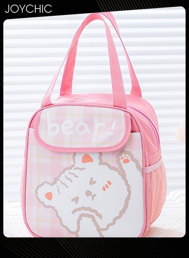 Joychic Cartoon Large Capacity Thermal Lunch Bag Leakproof Flap Closure Zipper Lunch Box Organizer  for School Travel Outdoor Picnic - Image 4