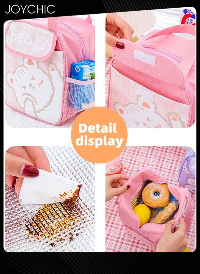 Joychic Cartoon Large Capacity Thermal Lunch Bag Leakproof Flap Closure Zipper Lunch Box Organizer  for School Travel Outdoor Picnic - Image 5