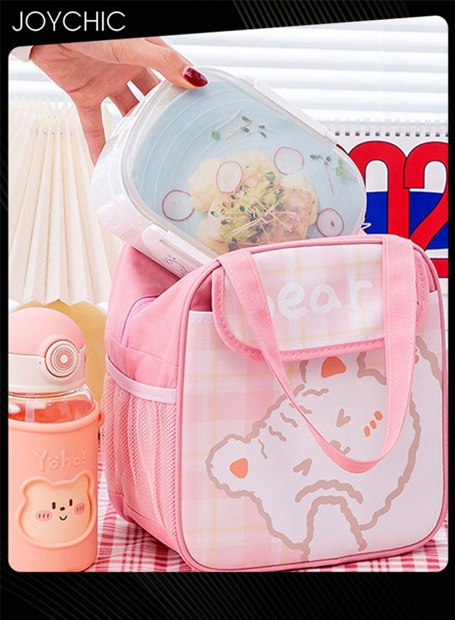 Joychic Cartoon Large Capacity Thermal Lunch Bag Leakproof Flap Closure Zipper Lunch Box Organizer  for School Travel Outdoor Picnic - Image 1