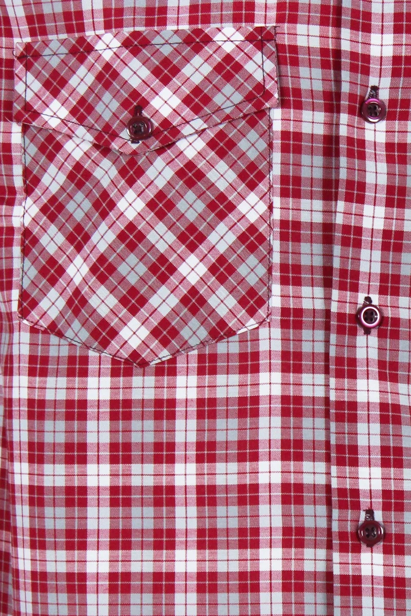 فاريتا Men's Red Classic Cut Double Pocket Long Sleeve Shirt M