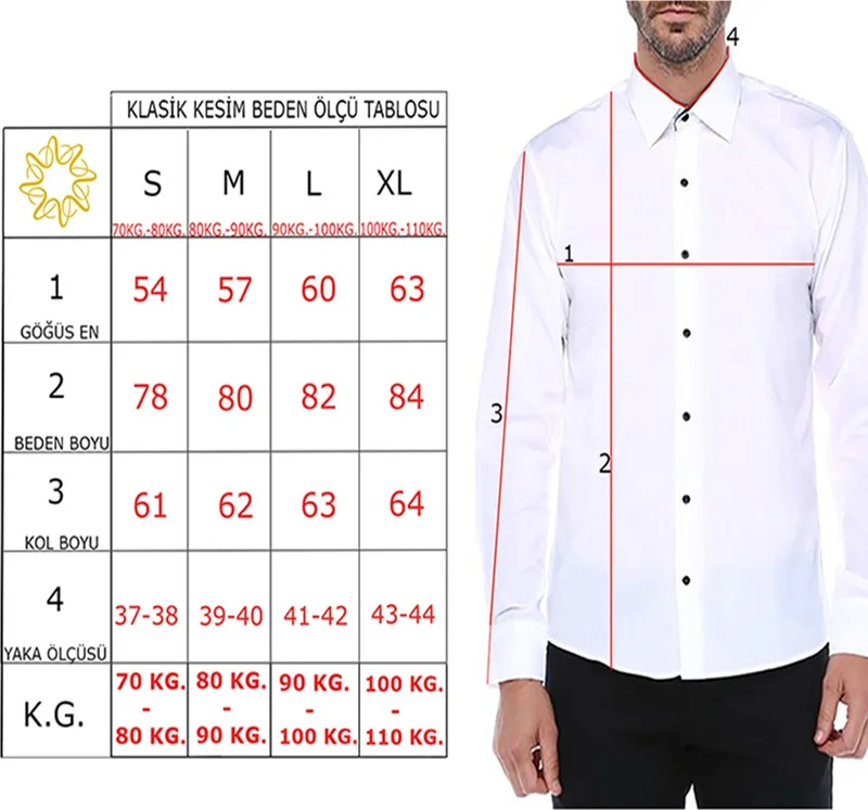فاريتا Men's Red Classic Cut Double Pocket Long Sleeve Shirt M