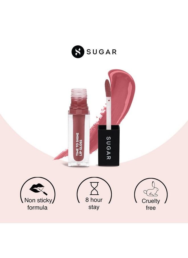 SUGAR Cosmetics Time To Shine Lip Gloss 02 Velma Pinkley (Pink Nude) 4.5 Gms High Shine Lip Gloss With Jojoba Oil  - Image 3