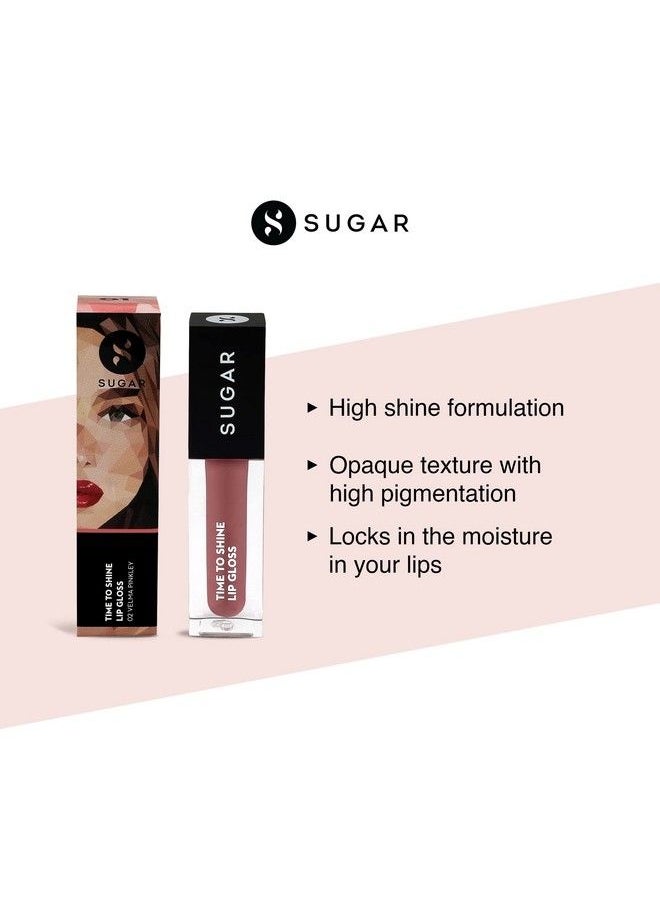 SUGAR Cosmetics Time To Shine Lip Gloss 02 Velma Pinkley (Pink Nude) 4.5 Gms High Shine Lip Gloss With Jojoba Oil  - Image 4