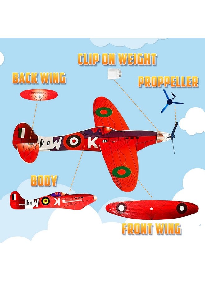 Bedwina Bedwina Glider Planes Bulk (36-Pack) 8-Inch Bomber Airplane Gliders for Kids, Foam Paper Airplane Construction Kits for Kids Party Favors, Birthdays, Goodie Bag Stuffers and Outdoor Flying Toy  - Image 4