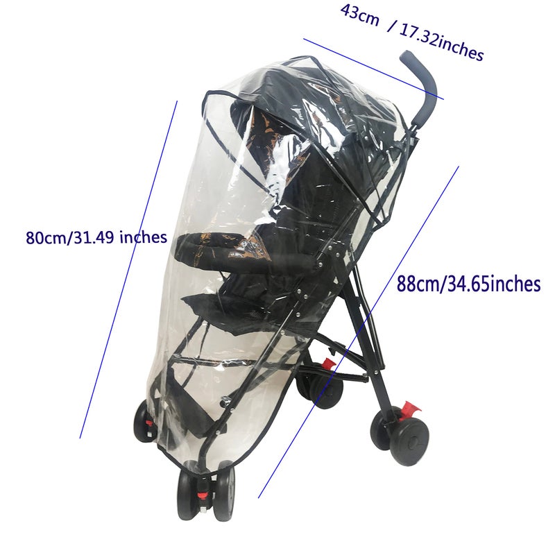 LLUFO Stroller Rain Cover Baby Stroller Cover for Toddler Umbrella Stroller,Lightweight Travel Stroller,Windproof Waterproof Weather Shield,Compact Stroller Accessories EVA Material Odourless - Image 2