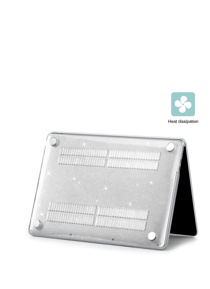 Generic Sparkly Glitter Plastic Hard Shell Case Cover Compatible with MacBook Air 13.6 inch 2024 Release A3113 M3 Chip/2022 Release A2681 M2 Chip/2025 Release A3240 M4 Chip  with Touch ID, Clear  - Image 3