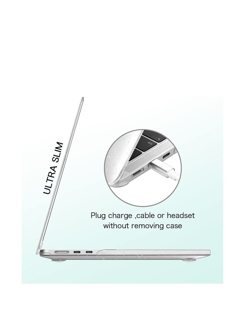 Generic Sparkly Glitter Plastic Hard Shell Case Cover Compatible with MacBook Air 13.6 inch 2024 Release A3113 M3 Chip/2022 Release A2681 M2 Chip/2025 Release A3240 M4 Chip  with Touch ID, Clear  - Image 4