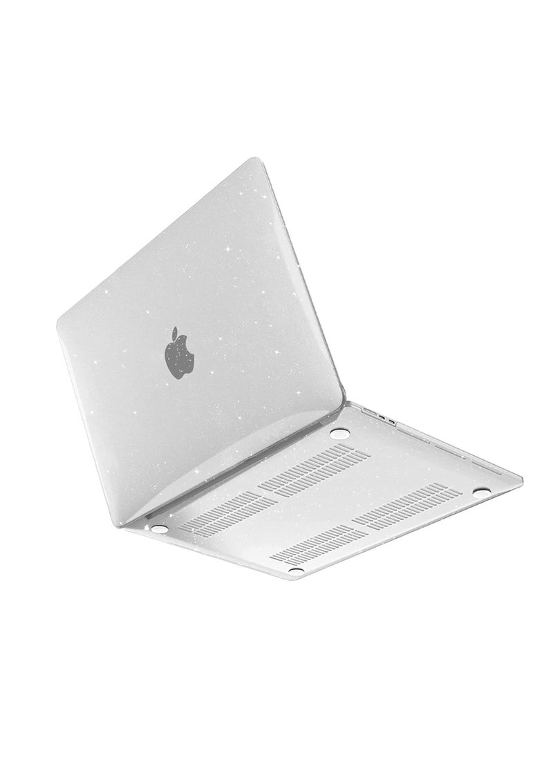 Generic Sparkly Glitter Plastic Hard Shell Case Cover Compatible with MacBook Air 13.6 inch 2024 Release A3113 M3 Chip/2022 Release A2681 M2 Chip/2025 Release A3240 M4 Chip  with Touch ID, Clear  - Image 1
