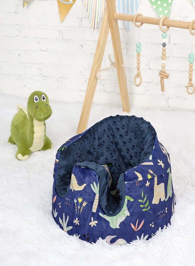 WINGHENLEE Baby Seat Cover Compatible with Bumbo Floor Seat, Removable Soft and Breathable Baby Seat Slipcover for Baby Girl Boy, Cover Only (Blue Dinosaur) - Image 2