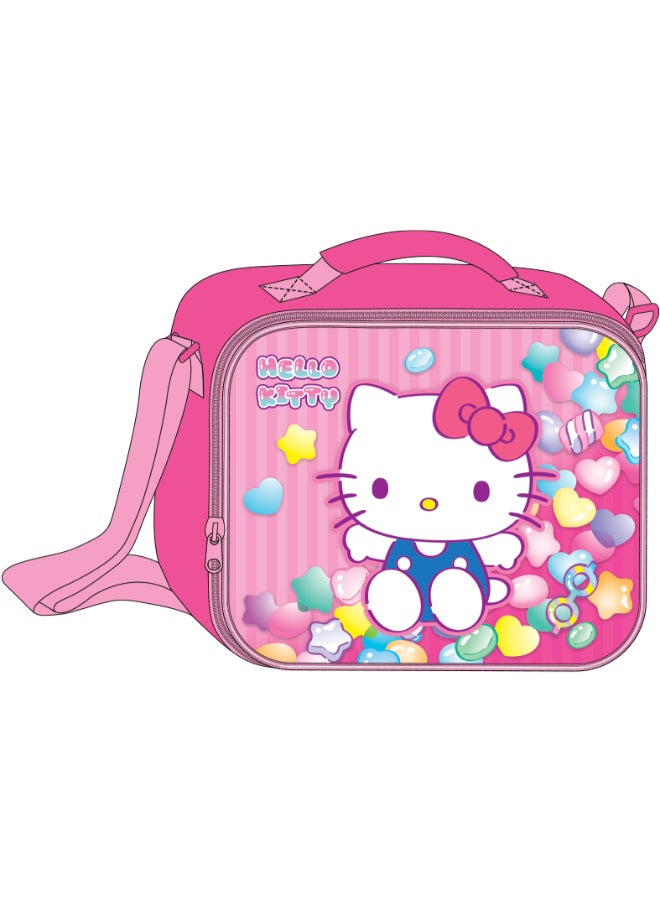 Sanrio Hello Kitty 5 in 1 Value Pack (16" Trolley Bag with Lunch Box, Lunch bag, Water Bottle and Pencil Case) - Image 2