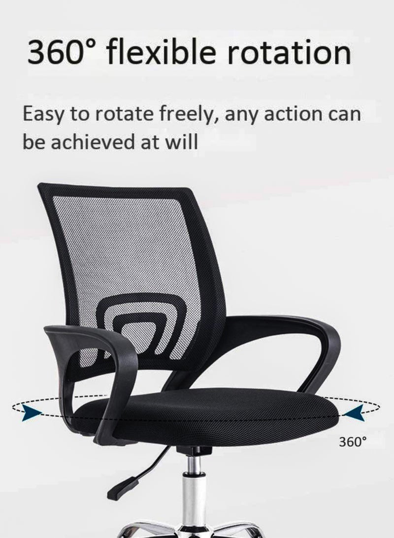 دي بلو كرسي مكتب مع دعم قطني، وارتفاع قابل للتعديل، ودوران 360 درجة للمنزل أو المكتب - Image 4