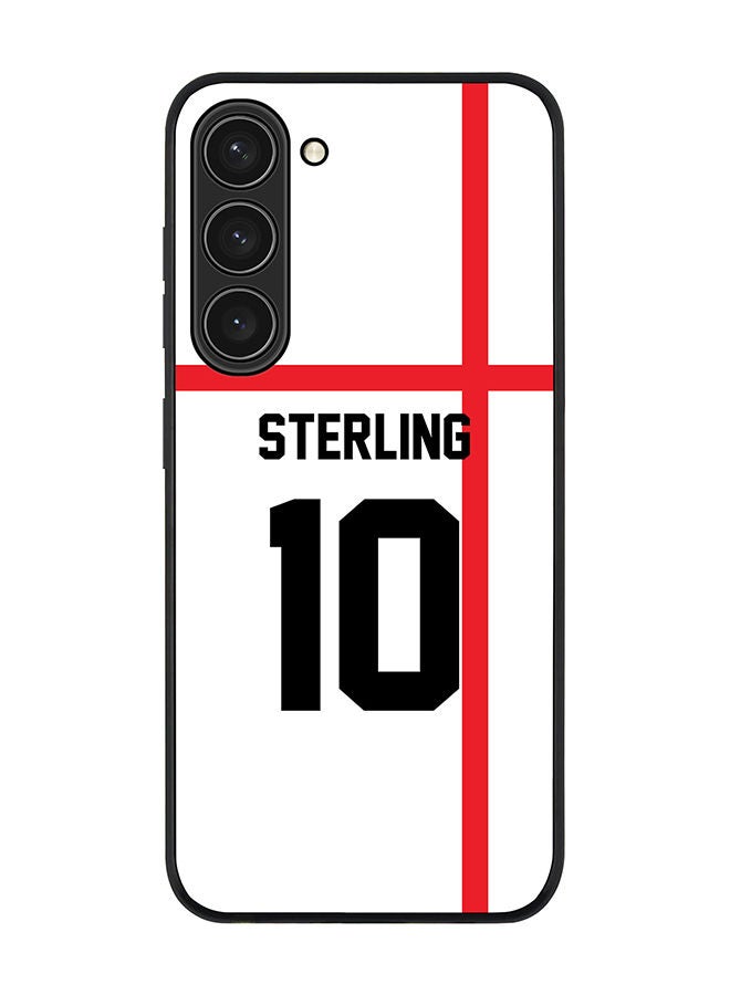 Stylizedd Rugged Black edge case for Samsung Galaxy S23+ 5G Slim fit Soft Case Flexible Rubber Edges Anti Drop TPU Gel Thin Cover - Football Team - England Player Name - Sterling - Image 1