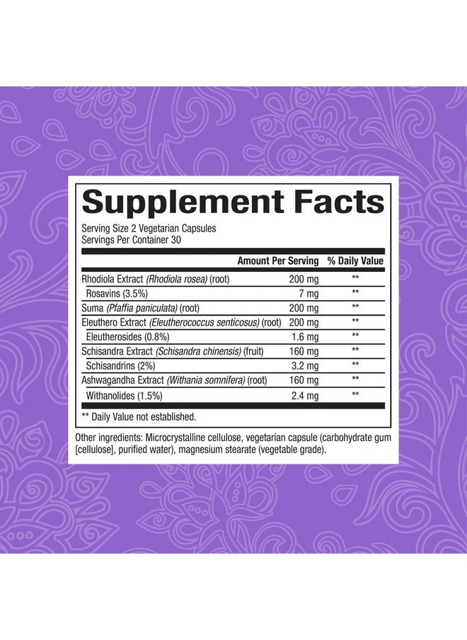 natural Factors - Womensense Adrenasense By Natural Factors Adrenasense Herbal Supplement For Adrenal Support And Stress Relief Vegan Nongmo 60 Capsules - Image 1