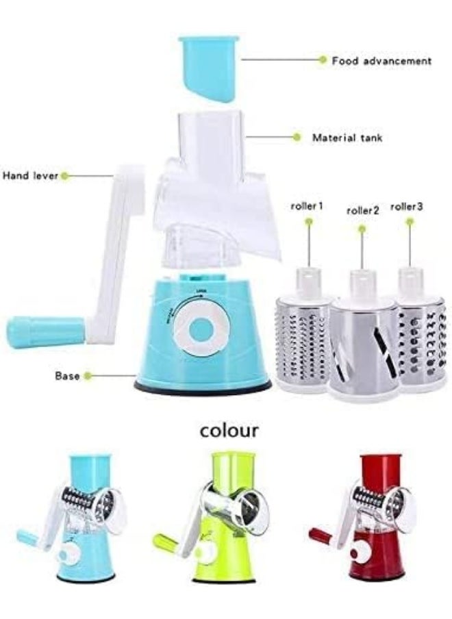 4 Pcs Vegetable Slicer 3 In 1 Handheld Spiral Rotary Drum Slicer For Vegetable Fruit Cheese Nut