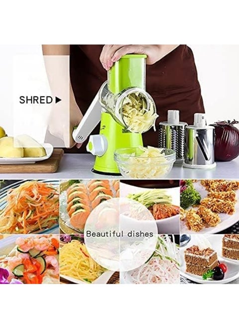 4 Pcs Vegetable Slicer 3 In 1 Handheld Spiral Rotary Drum Slicer For Vegetable Fruit Cheese Nut