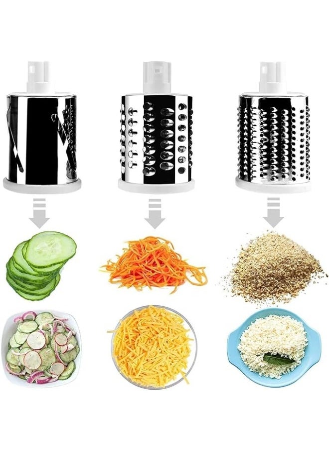 4 Pcs Vegetable Slicer 3 In 1 Handheld Spiral Rotary Drum Slicer For Vegetable Fruit Cheese Nut