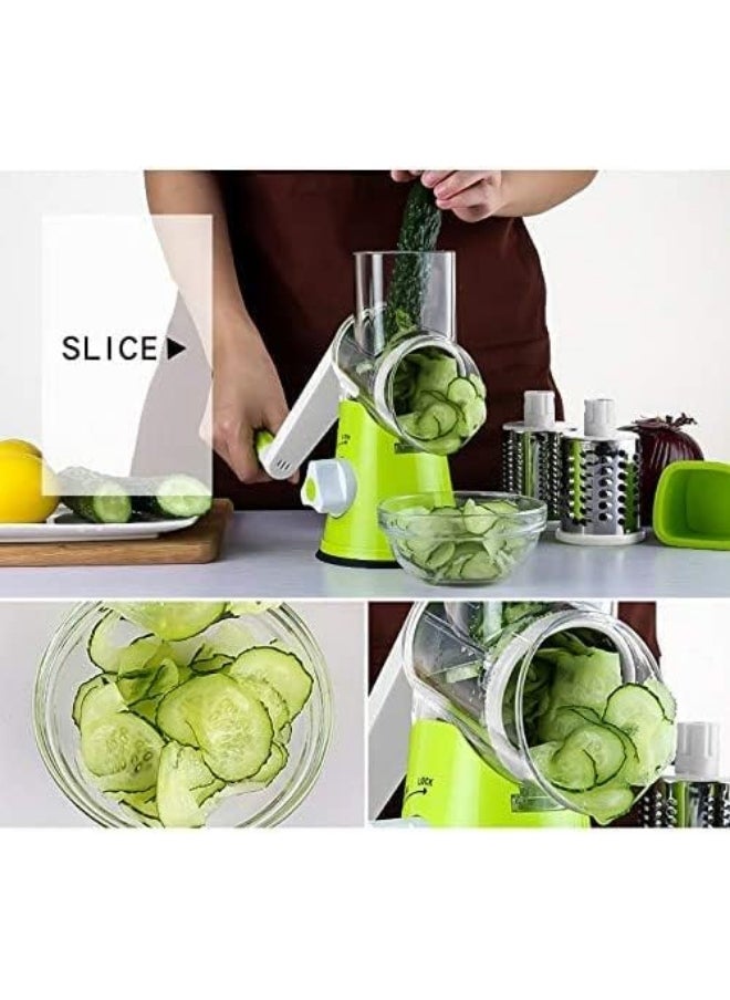 4 Pcs Vegetable Slicer 3 In 1 Handheld Spiral Rotary Drum Slicer For Vegetable Fruit Cheese Nut