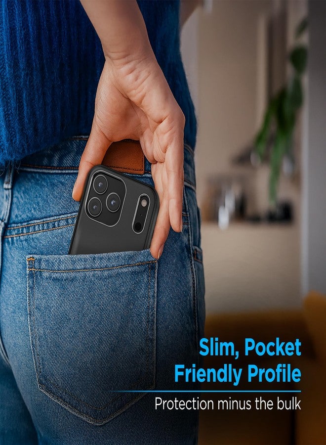 إنكاسد جراب محفظة ENCASED® لهاتف iPhone 17 Pro مع فتحة مدمجة لحامل البطاقات (أسود مطفي) - Image 4
