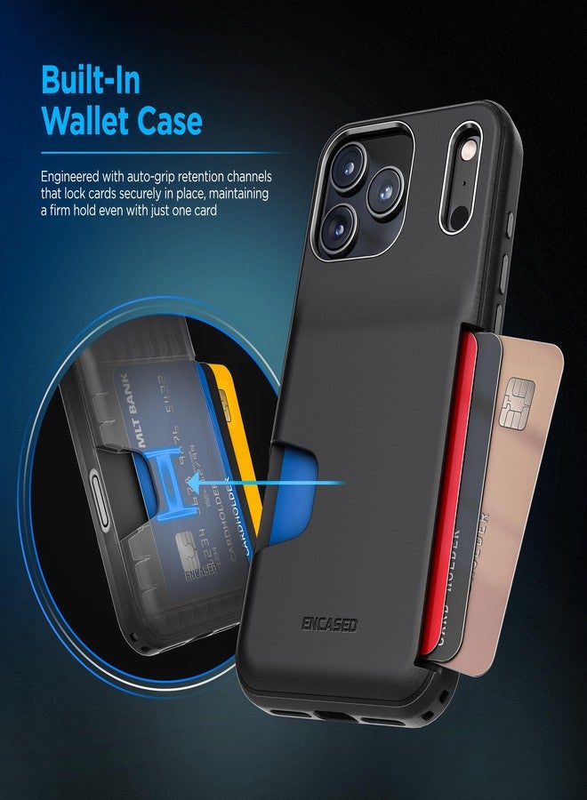 إنكاسد جراب محفظة ENCASED® لهاتف iPhone 17 Pro مع فتحة مدمجة لحامل البطاقات (أسود مطفي) - Image 3