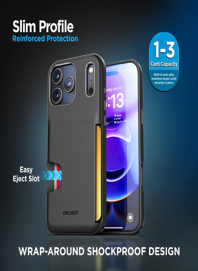 إنكاسد جراب محفظة ENCASED® لهاتف iPhone 17 Pro مع فتحة مدمجة لحامل البطاقات (أسود مطفي) - Image 5