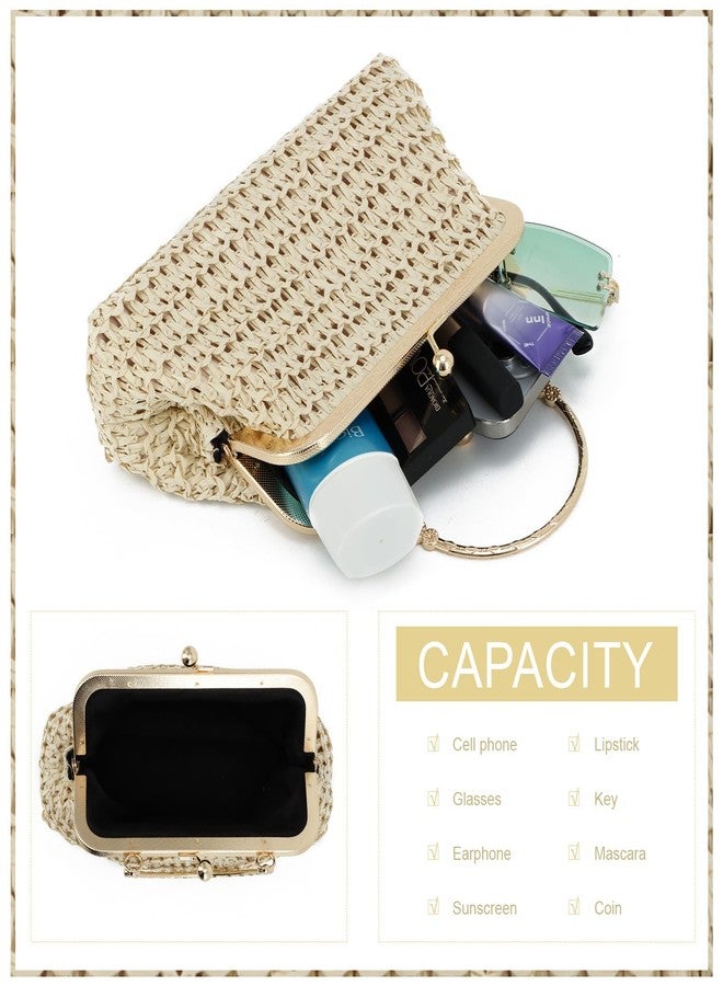 KUANG! Straw Clutch Evening Handbag for Women Woven Straw Dumpling Bag Summer Beach Shoulder Purses - Image 5