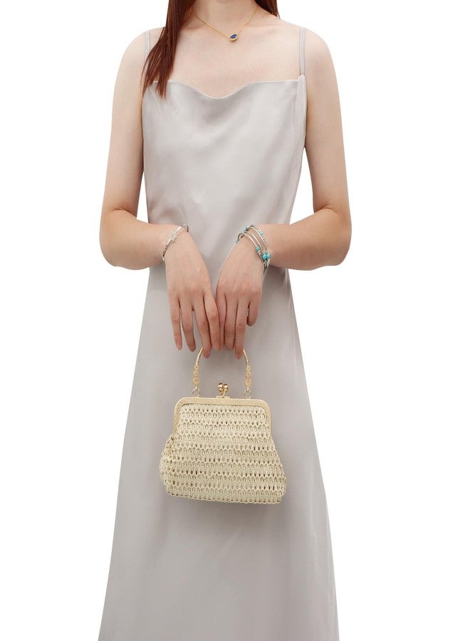 KUANG! Straw Clutch Evening Handbag for Women Woven Straw Dumpling Bag Summer Beach Shoulder Purses - Image 2