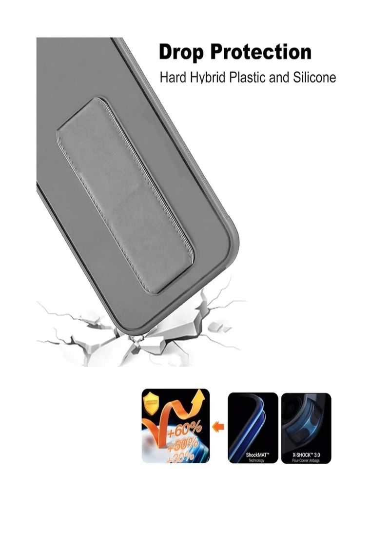 Generic - Case Cover For Apple iPhone 16 Pro With Magnetic Hand Grip 3 in 1 Grey - Image 1