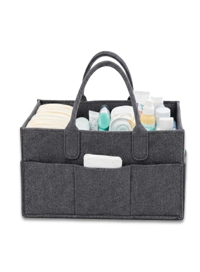 SYUTAM Diaper Caddy Bag for Smart Mothers Baby Diaper Caddy Organizers Baby Wipes Felt Storage, Nursery, Foldable, Portable and Liteweight (Dark Grey) - Image 1