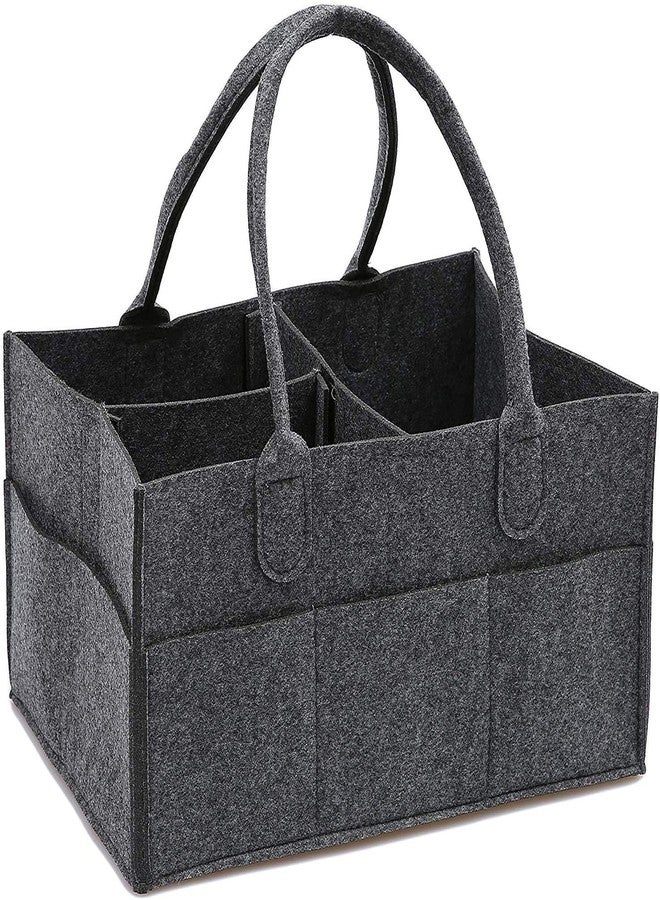 SYUTAM Diaper Caddy Bag for Smart Mothers Baby Diaper Caddy Organizers Baby Wipes Felt Storage, Nursery, Foldable, Portable and Liteweight (Dark Grey) - Image 2