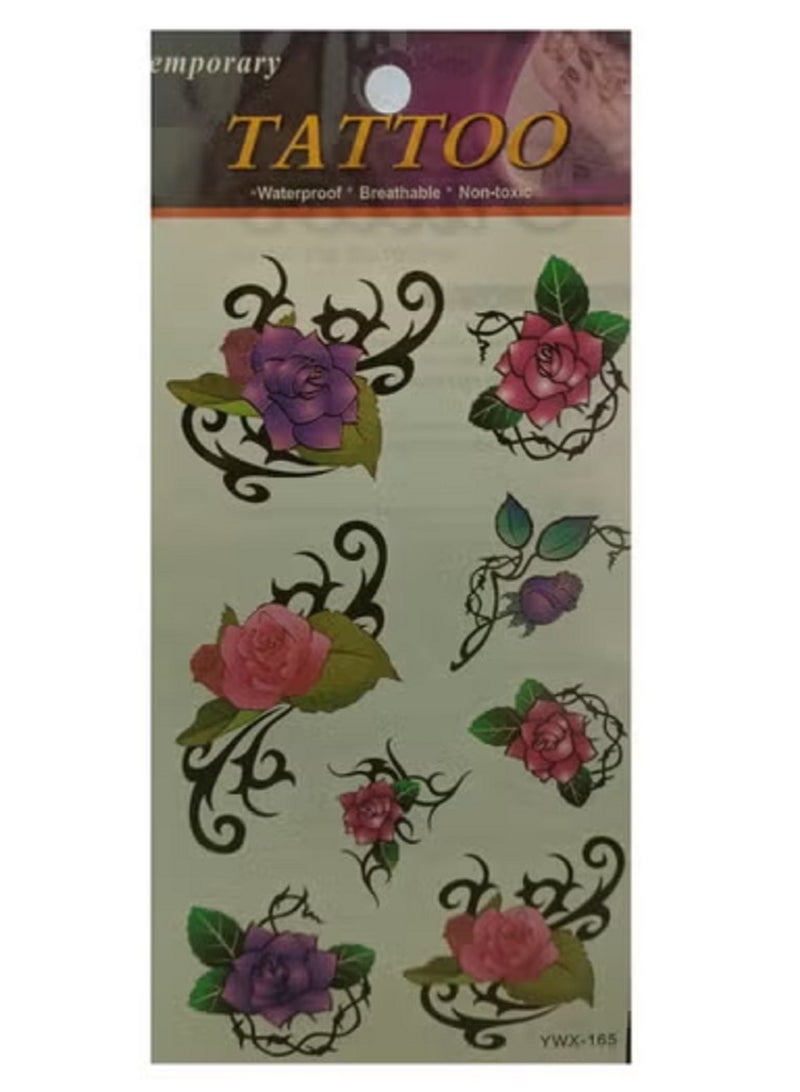 تاتو مؤقت علي شكل ورود  ملونه وجذابة للانتباه - Image 2