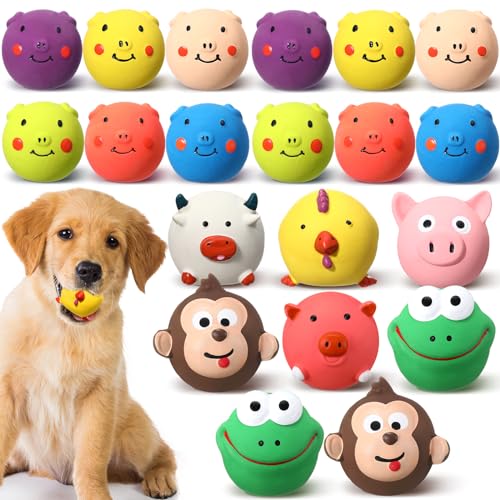Vertintong 20 Pack Latex Dog Squeaky Toys Squeak Latex Puppy Toy Soft Rubber Funny Animal Sets Interactive Fetch Play Chew Molar Toys for Small Medium Dogs Pets - Image 1