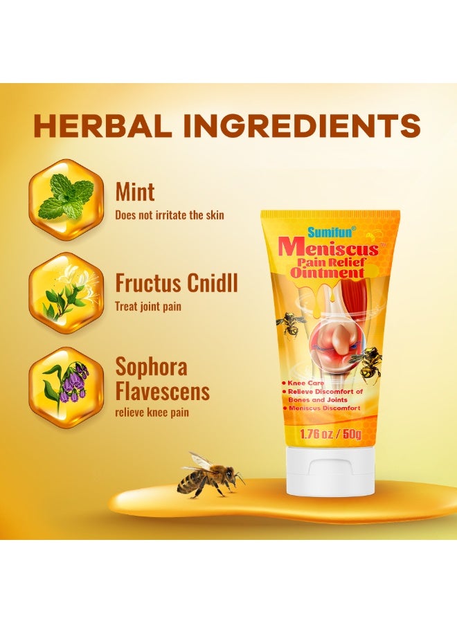 سوميفون كريم سم النحل، عبوة كبيرة ٥٠ غرام، كريم عشبي لتخفيف آلام الغضروف الهلالي | يخفف آلام مفصل الركبة والإجهاد والإصابات الرياضية بشكل عميق، ويعالج تآكل الغضروف؛ مناسب للرقبة والركبتين والكتفين وأسفل الظهر والساقين - Image 3
