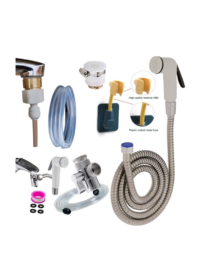 Shams Shower Bidet, Handheld Sprayer, Travel Shattaf Set - 9 Pieces  - Image 1