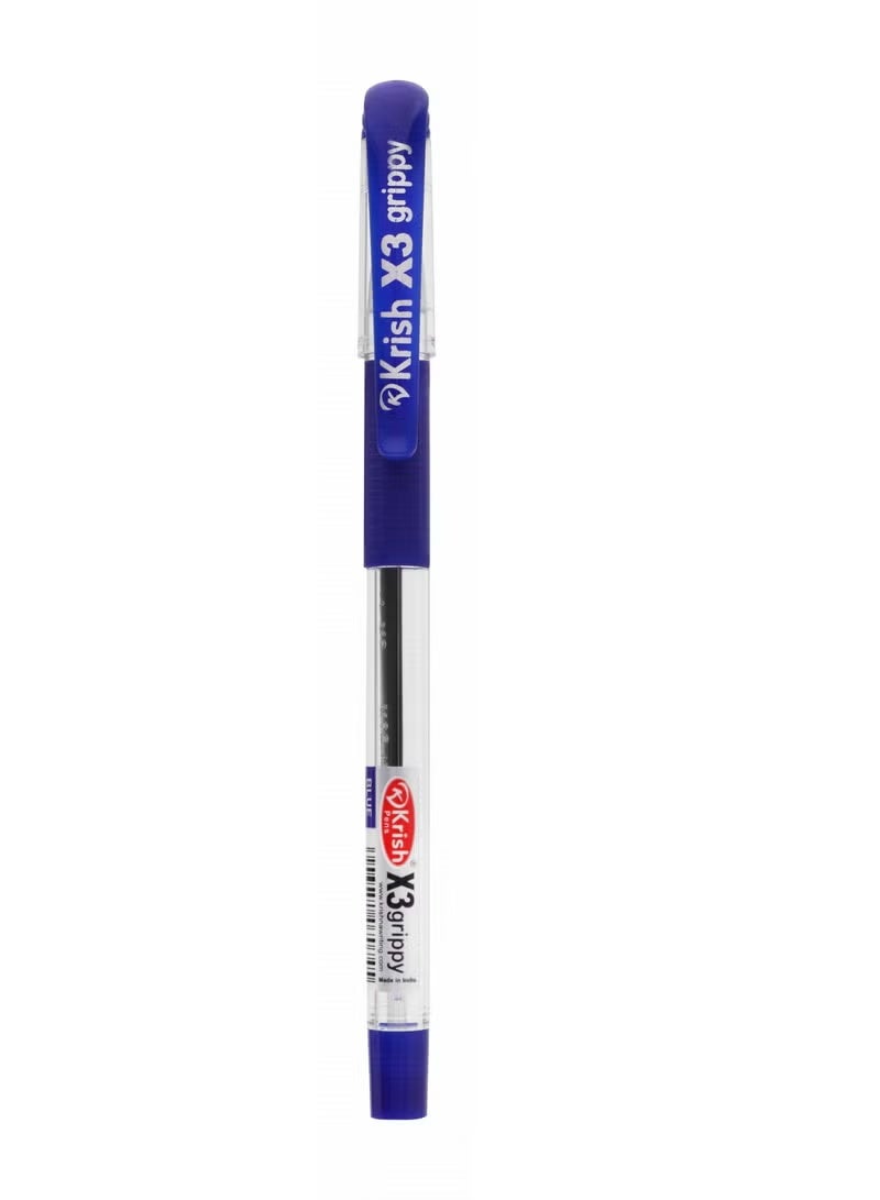KRISH X3 Grippy Ballpoint Pen 0.7mm Tip Blue Ink - 50-Piece - Image 2