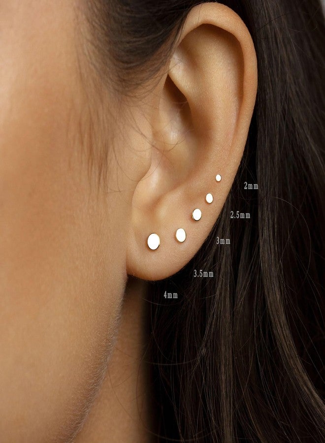 NONTAI 16G/18G/20G Tiny CZ Stud Earrings, Gold Flat Back Earrings, Threadless Cartilage Tragus Piercing Conch Stud Nose Helix Stud, 20 gauge (0.8mm post), Surgical Steel, Gold, no gemstone - Image 2