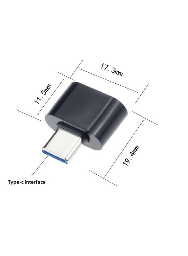 Applicable Mobile Phone Adapter LeTV OTG Converter Type-c Conversion Head USB2.0micro Android V8 USB Flash Disk-Interface Form:type-c Adapter Oval Black