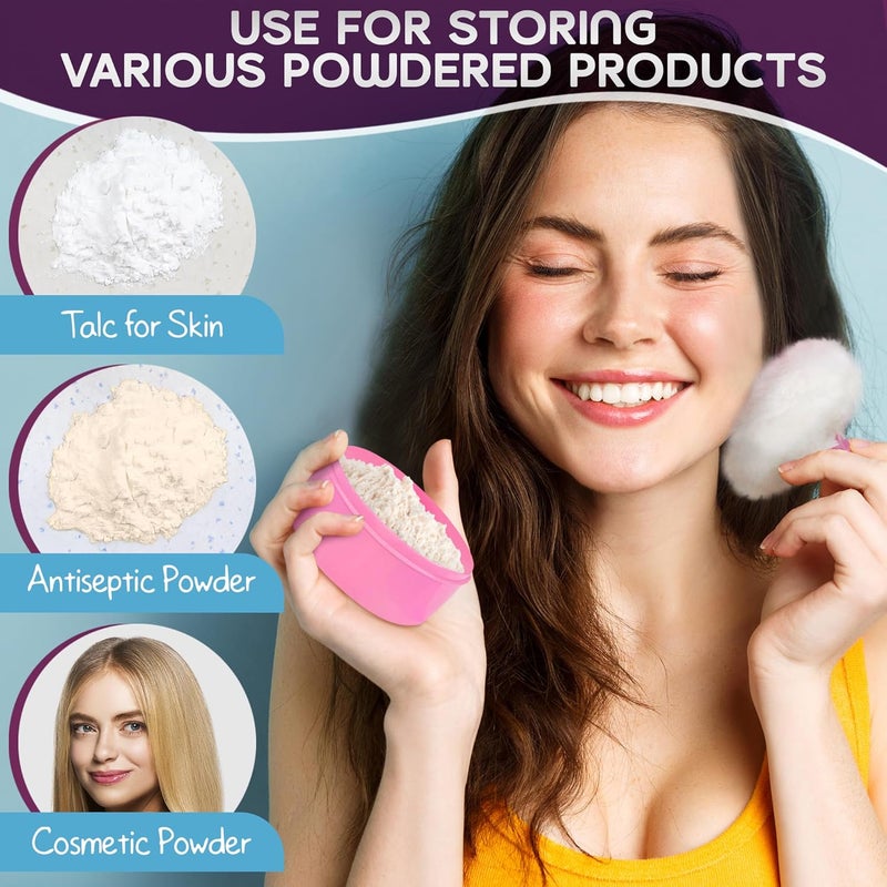VIKROM 2Pcs Talcum Powder Brush with Holder  Dusting Powder with Puff for Women Set 36x245 Pink and Blue Colors Easy to Clean and Store Gentle and Safe Puff Good for Travel and Quick Makeup - Image 5