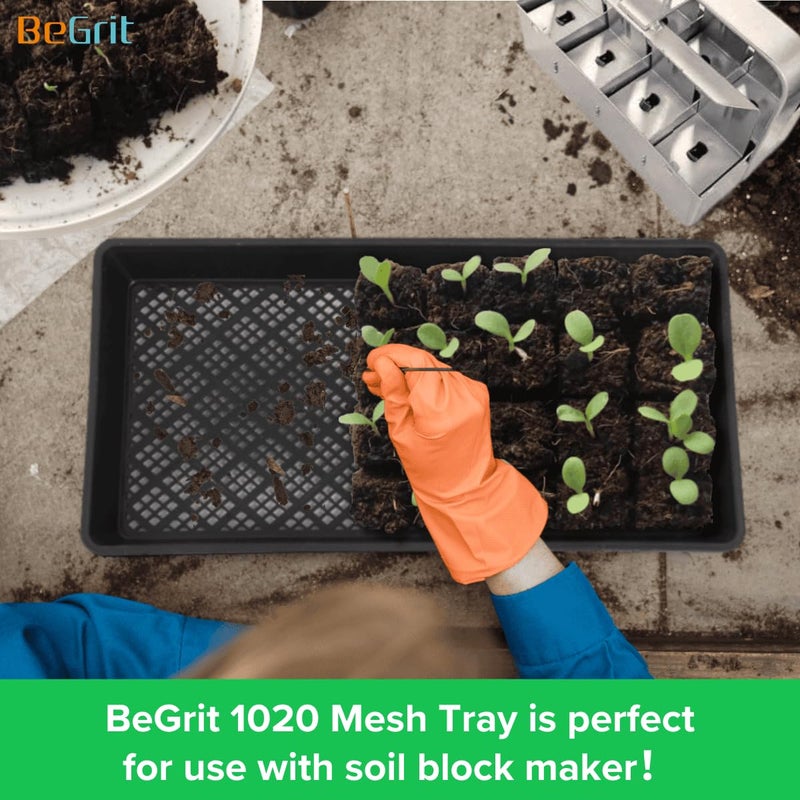 BeGrit 1020 Mesh Trays 1020 Trays with Holes Mesh Bottom Tray for Microgreen Plant Seed Germination Propagator Tray 10'' x 21'' 6-Pack - Image 5