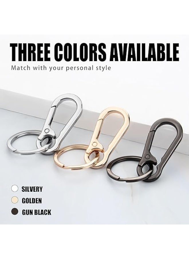 SYOSI 6-Pcs Stainless Steel Keychain, Metal Key Ring Holder with Secure Locking Carabiner Clip, Durable Key Organizer for House, Car, Office Keys, Anti-Lost Keys Finder for Men, Women, Daily Use, Silver - Image 3