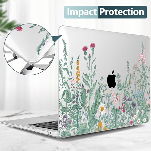 TWOLSKOO Botanical Illustration Engraving Style Hrad Shell Case Cover and Keyboard Skin Screen Protector for MacBook Air 13 inch 2018-2021 Model A2337 M1 A2179 A1932 with Retina Display - Image 4