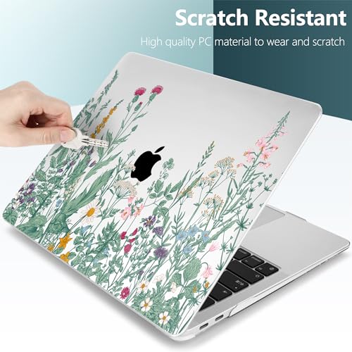 TWOLSKOO Botanical Illustration Engraving Style Hrad Shell Case Cover and Keyboard Skin Screen Protector for MacBook Air 13 inch 2018-2021 Model A2337 M1 A2179 A1932 with Retina Display - Image 3