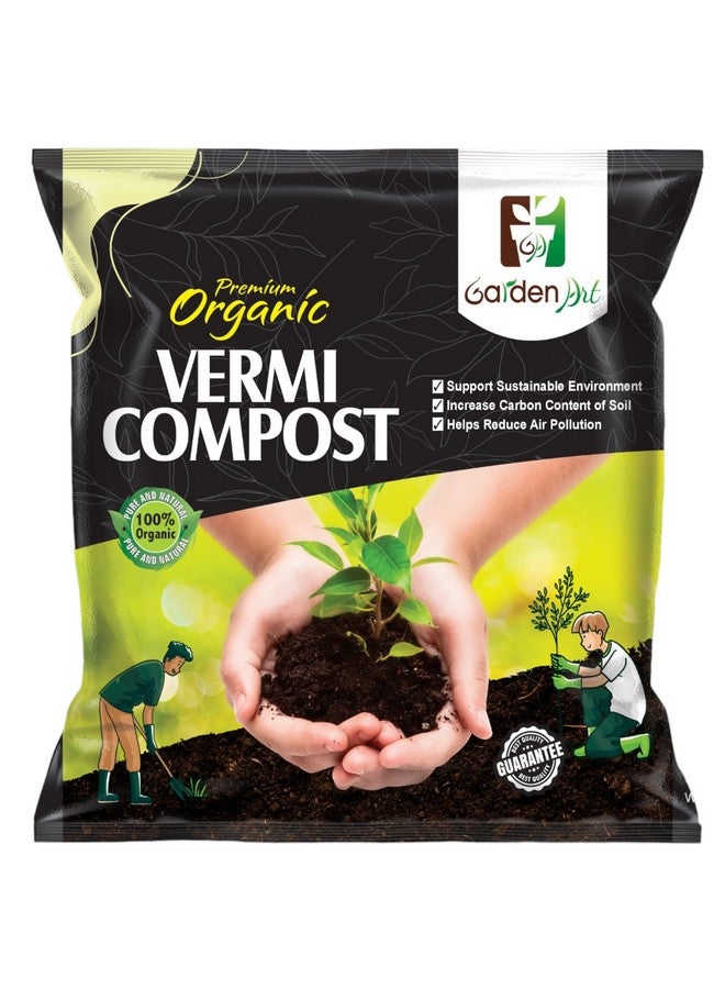Garden Art سماد دودي عضوي 2 كجم للفنون الزراعية / روث الديدان للنباتات | لجميع أنواع النباتات المنزلية وزراعة الخضروات | مع مغذيات ماكرو وميكرو (2 كجم) VC2KG - Image 1