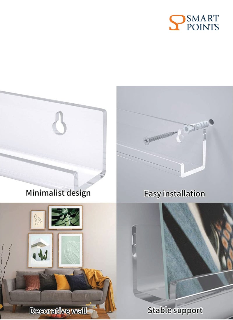 SMARTPOINTS Clear Vinyl Record Shelf Wall Mount Acrylic Album Record Holder Display Your Daily Listening in Office Home - 6 Pack  - Image 4