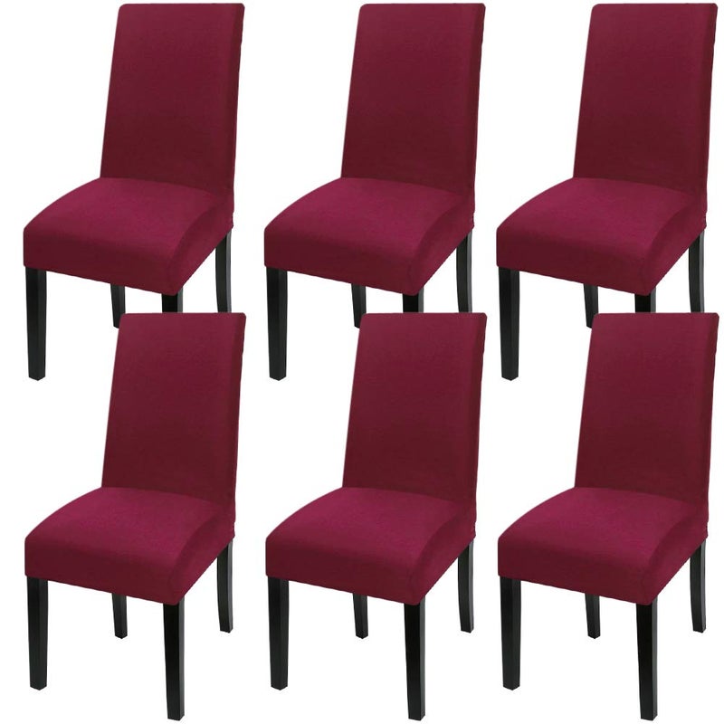 Fuloon Fuloon 4 Pack Super Fit Stretch Removable Washable Short Dining Chair Protector Cover Seat Slipcover for Hotel  Dining Room  Ceremony  Banquet Wedding Party  - Image 1
