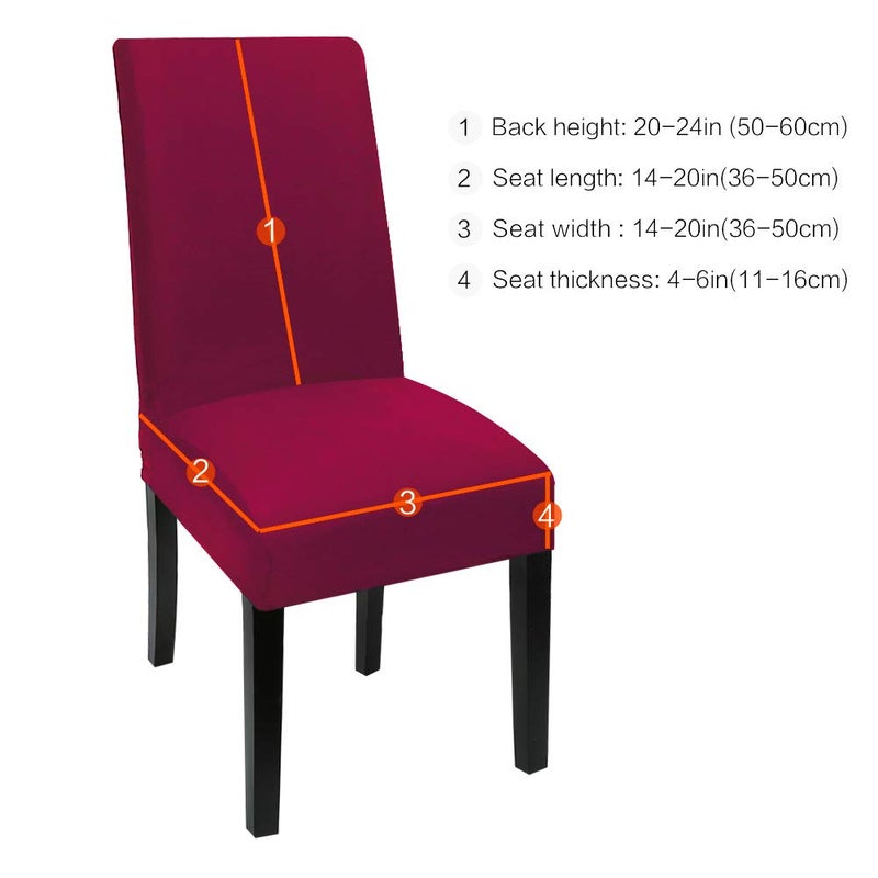 Fuloon Fuloon 4 Pack Super Fit Stretch Removable Washable Short Dining Chair Protector Cover Seat Slipcover for Hotel  Dining Room  Ceremony  Banquet Wedding Party  - Image 3