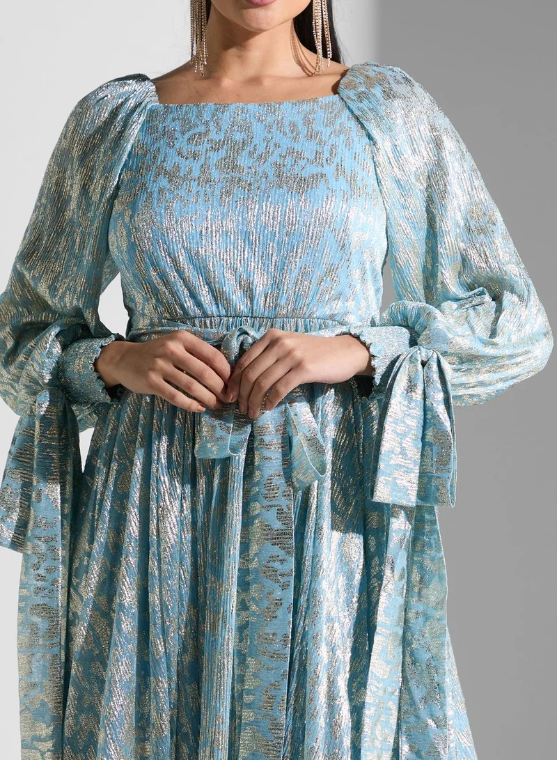 Golden Apple Square Neck Tie Detail Dress