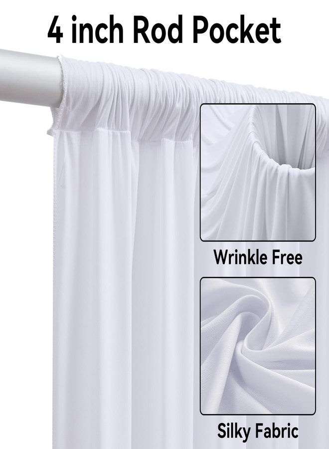 Htper 4 Panels 5x20ft White Ceiling Drapes for Wedding Parties, Wrinkle Free 20ft Long Thick Polyester Wedding Draping Tent Ceiling Curtains Arch Drapery for Birthday Party Tent Canopy Decor - Image 3