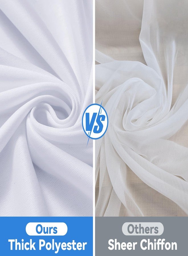 Htper 4 Panels 5x20ft White Ceiling Drapes for Wedding Parties, Wrinkle Free 20ft Long Thick Polyester Wedding Draping Tent Ceiling Curtains Arch Drapery for Birthday Party Tent Canopy Decor - Image 4